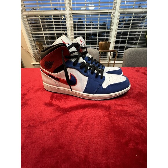 Jordan 1 Mid Multicolored Swoosh 2019 Size 12.5 - Picture 1 of 12